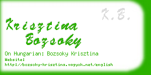 krisztina bozsoky business card